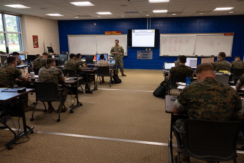 U.S. Navy Supply Officer speaks at Ground Supply School