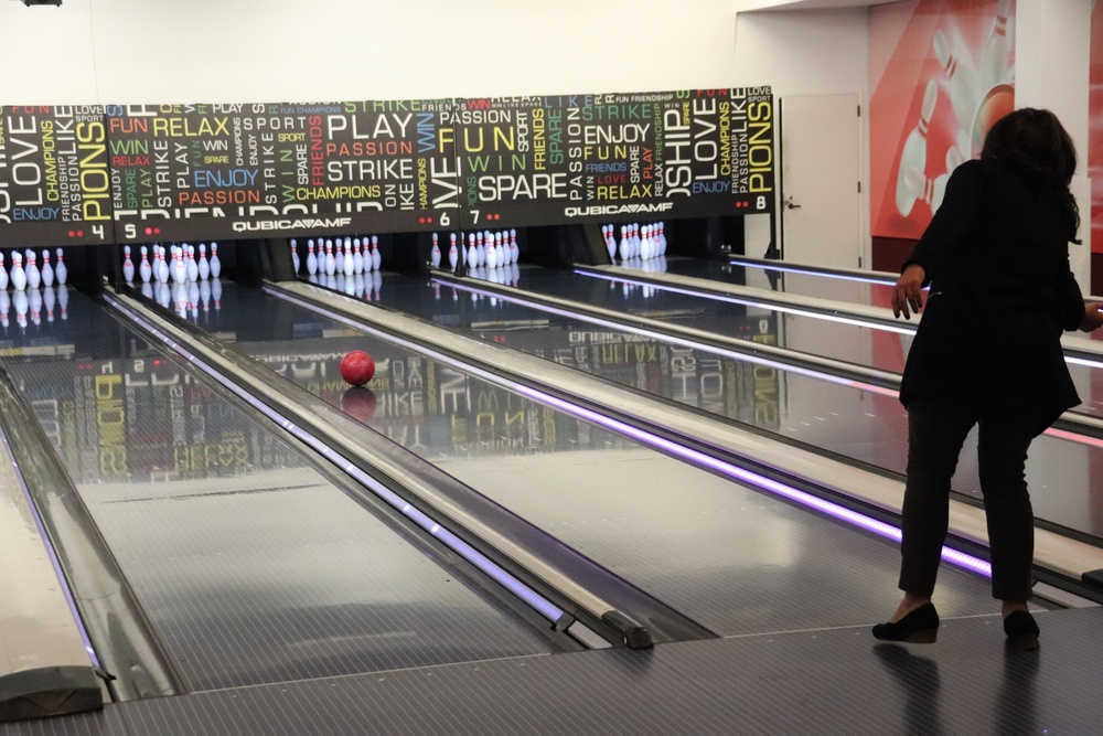 Official ribbon-cutting held to open New Edge String Pinspotter Bowling System at Fort McCoy