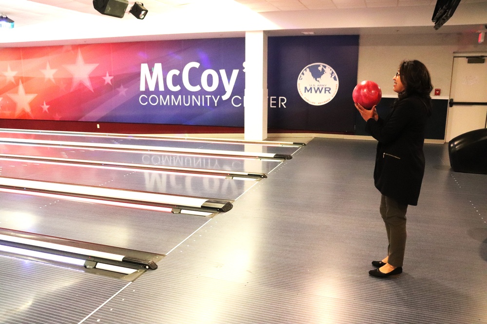 Official ribbon-cutting held to open New Edge String Pinspotter Bowling System at Fort McCoy