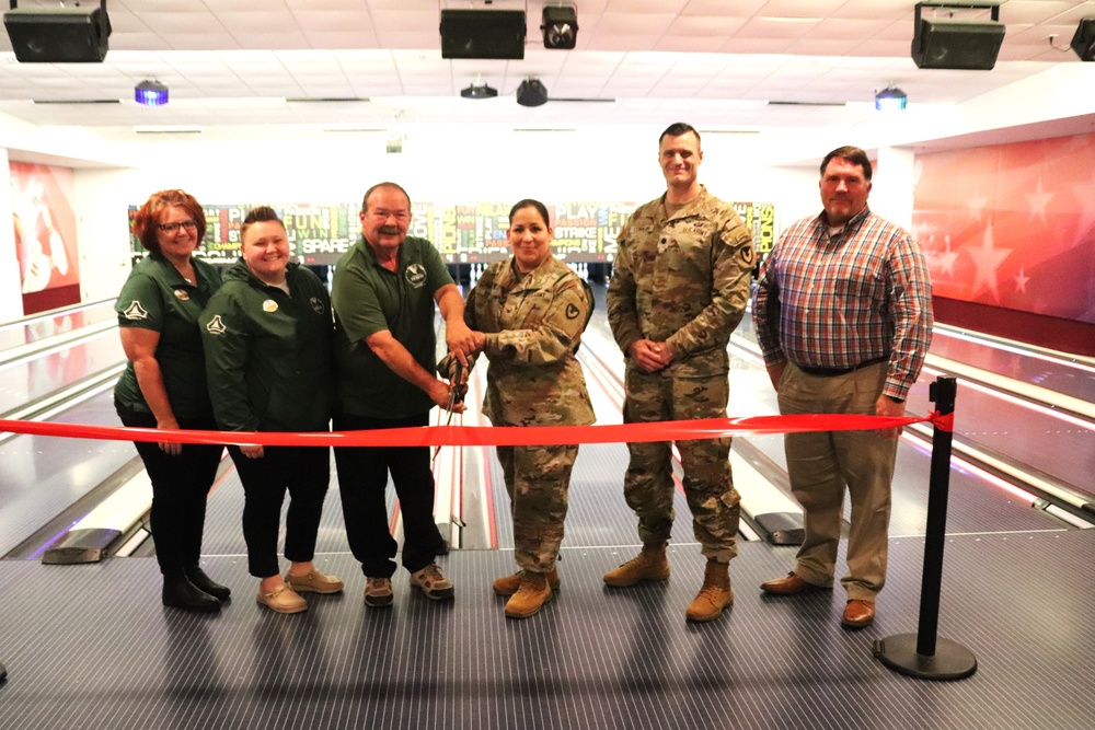 Official ribbon-cutting held to open New Edge String Pinspotter Bowling System at Fort McCoy