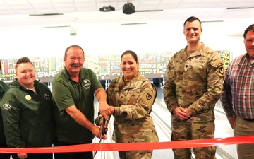 Official ribbon-cutting held to open New Edge String Pinspotter Bowling System at Fort McCoy