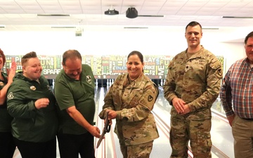 Official ribbon-cutting held to open New Edge String Pinspotter Bowling System at Fort McCoy