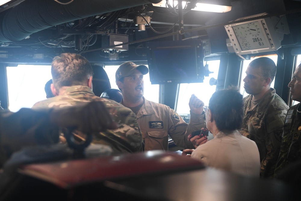 Partner Nation Students Meet 4th Fleet Deputy MOC Director and Tour USS Mason During WHINSEC 2025