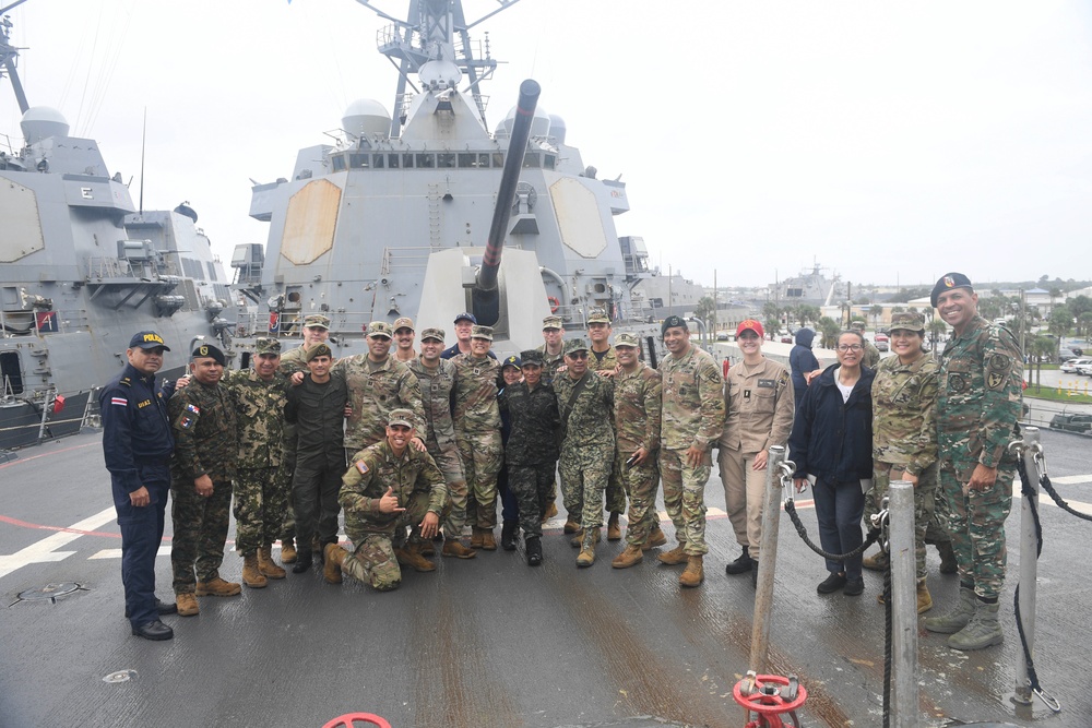 Partner Nation Students Meet 4th Fleet Deputy MOC Director and Tour USS Mason During WHINSEC 2025