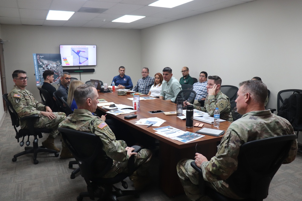 U.S. Army Corps of Engineers South Atlantic Division Commander Brig. Gen. Hibner meets with members of the Caribbean District during a visit to Puerto Rico in September