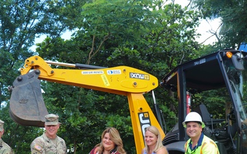 Brigadier General Daniel Hibner, U.S. Army Corps of Engineers South Atlantic Division Commander, participates in a Groundbreaking Ceremony in Puerto Rico