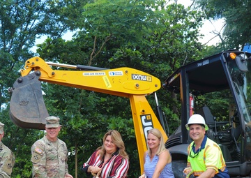 Brigadier General Daniel Hibner, U.S. Army Corps of Engineers South Atlantic Division Commander, participates in a Groundbreaking Ceremony in Puerto Rico
