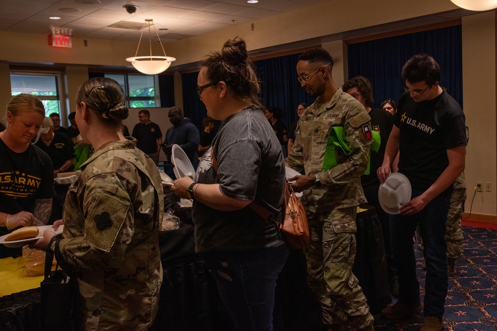 Soldiers Enjoy Army Birthday Lunch