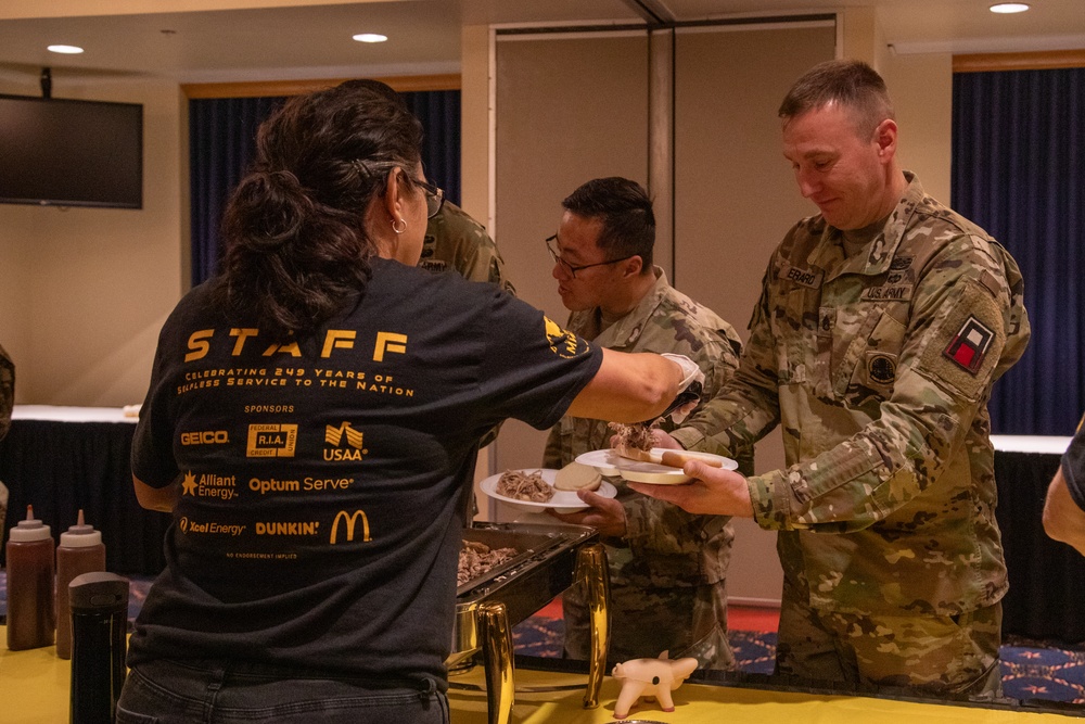 Soldiers Enjoy Army Birthday Lunch