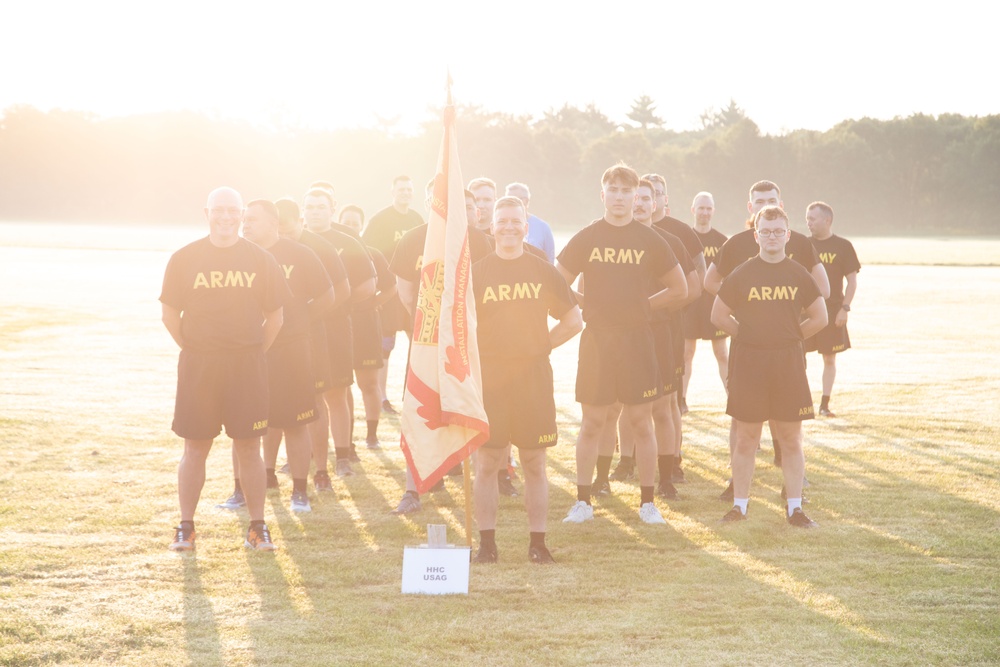 Eagle Brigade Gets into Formation prior to Post Run