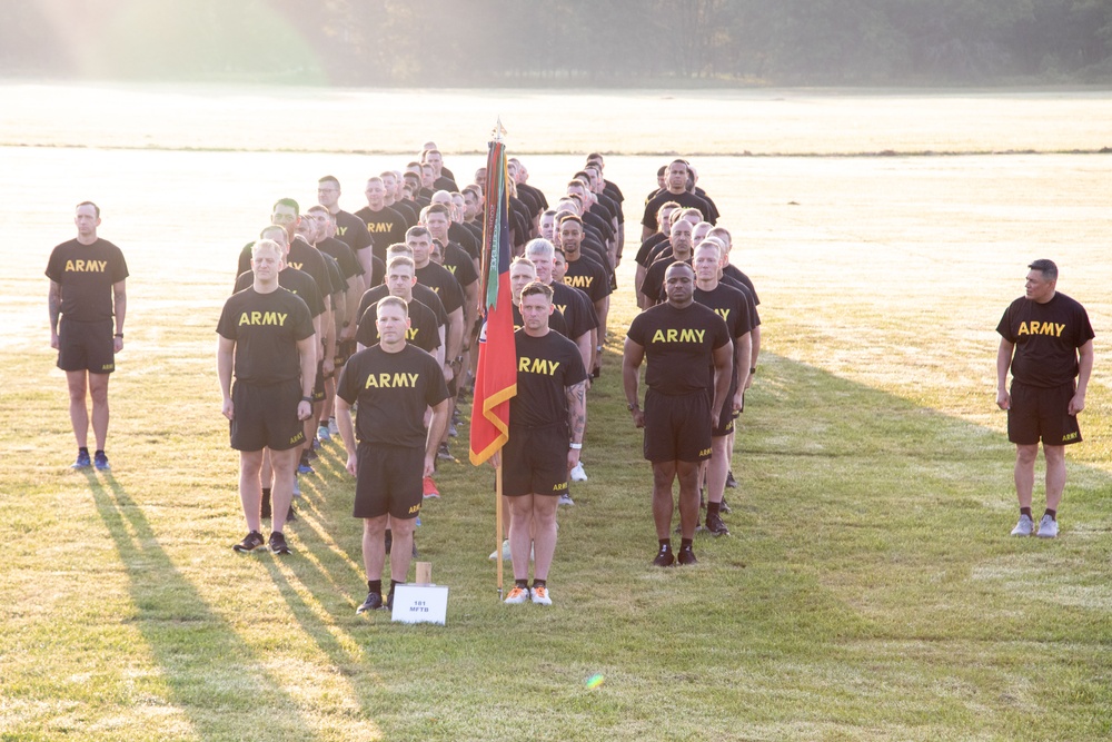 Eagle Brigade Gets into Formation prior to Post Run