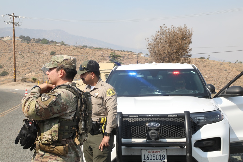National Guard Soldiers Support Evacuation Checkpoints