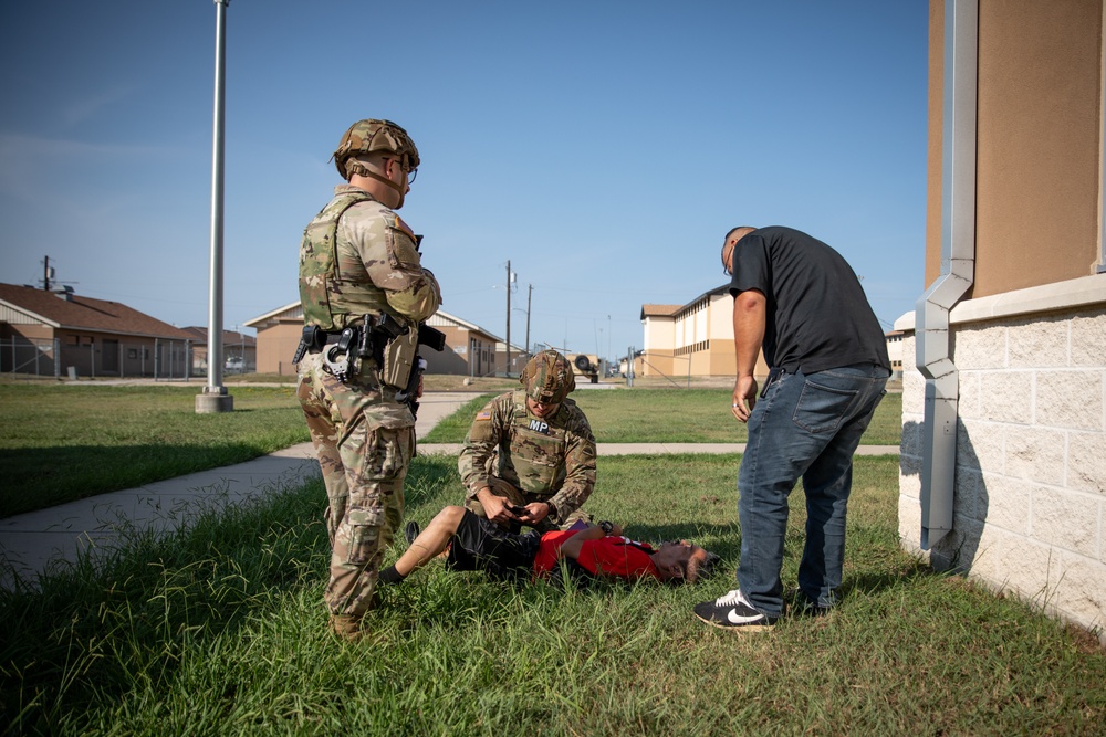 Military Police Treat a Casualty During Active Shooter Training