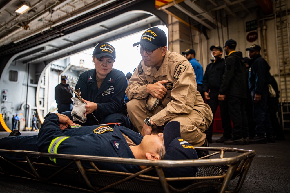Nimitz Sailors Participate in a Mass Casualty Drill