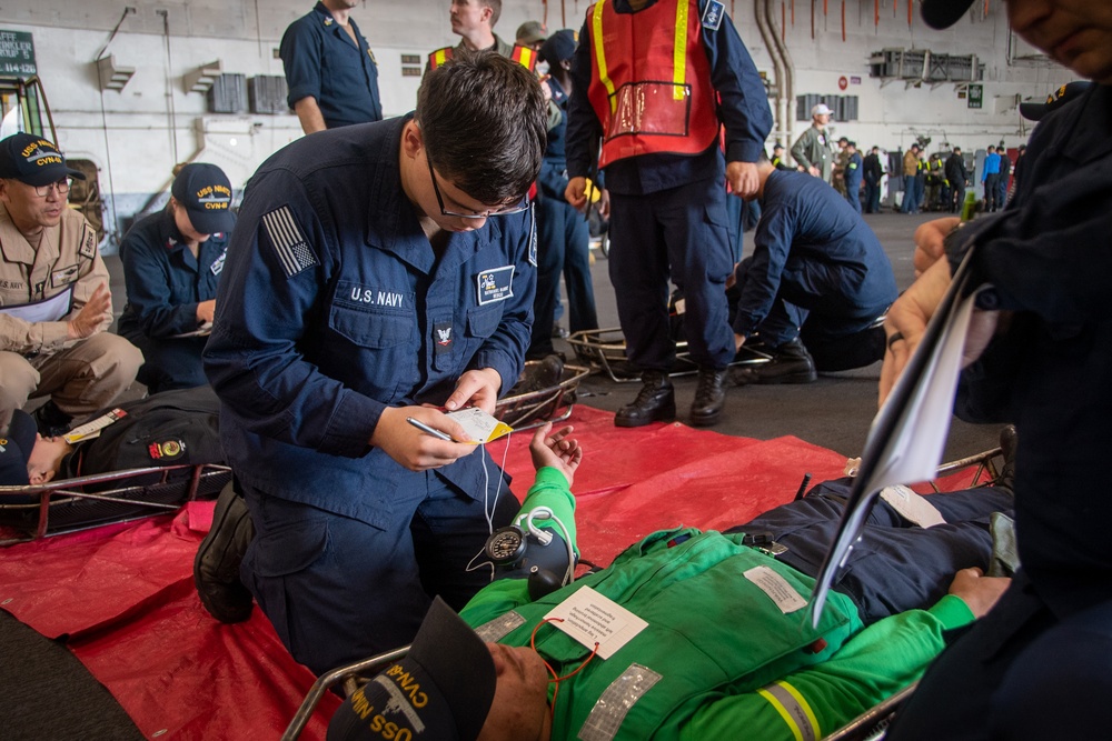 Nimitz Sailors Participate in a Mass Casualty Drill