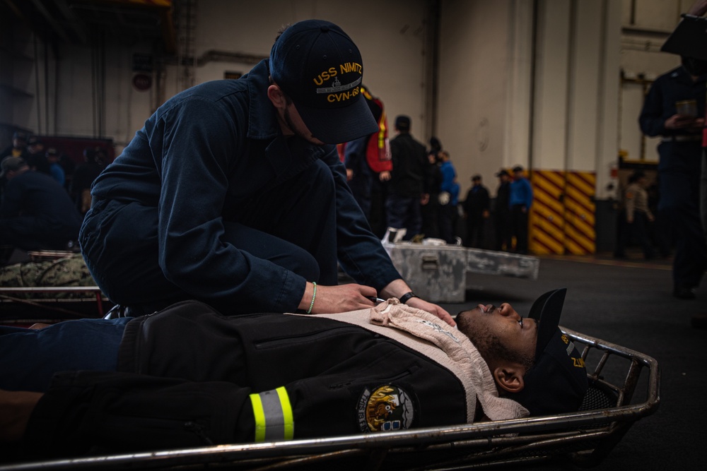 Nimitz Sailors Participate in a Mass Casualty Drill