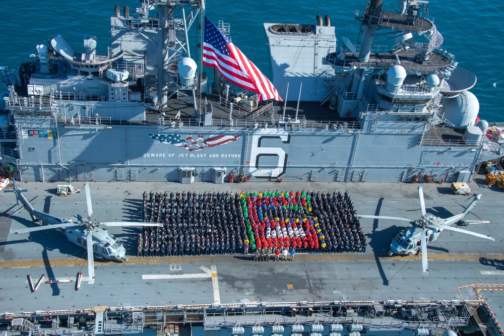 USS America (LHA 6) Conducts Group Photo