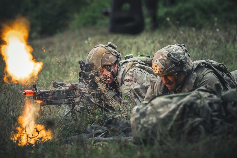 Sky Soldiers Attack Opposing Forces During Saber Junction 24