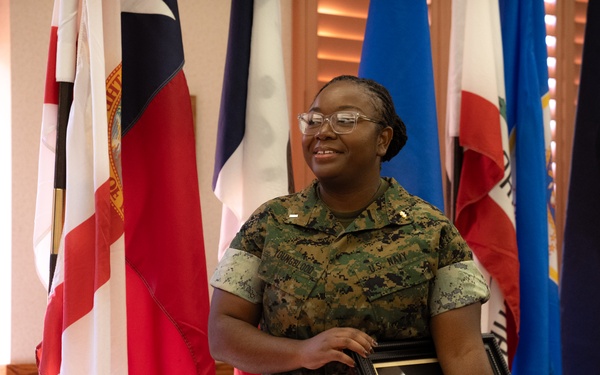 Gunnery Sgt. Yvonise Youngblood commission to the U.S. Navy