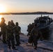 U.S. and Swedish Marines conduct live fire machine gun range from combat boats