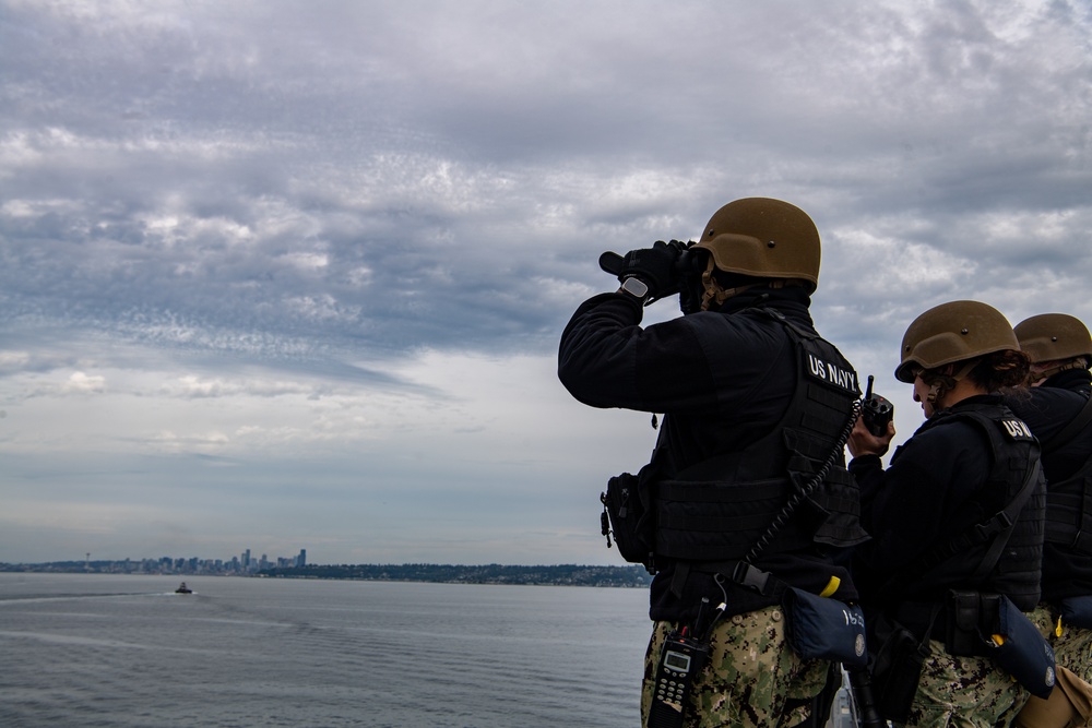 Nimitz Sailors Stand Watch on the Flight Deck