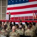 Photo of Georgia Air National Guard leadership holding all call for 116th Air Control Wing Airmen