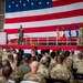 Photo of Georgia Air National Guard leadership holding all call for 116th Air Control Wing Airmen