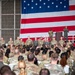 Photo of Georgia Air National Guard leadership holding all call for 116th Air Control Wing Airmen