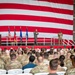 Photo of Georgia Air National Guard leadership holding all call for 116th Air Control Wing Airmen