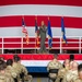 Photo of Georgia Air National Guard leadership holding all call for 116th Air Control Wing Airmen