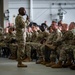 Photo of Georgia Air National Guard leadership holding all call for 116th Air Control Wing Airmen