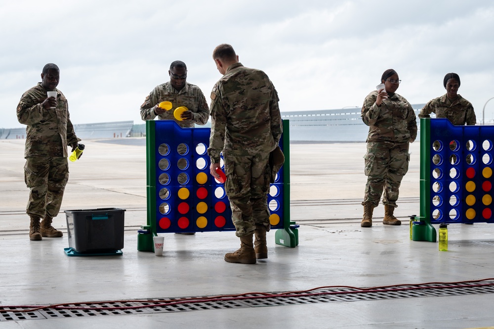 Photo of 116th Air Control Wing during morale event for National Suicide Prevention Awareness Month