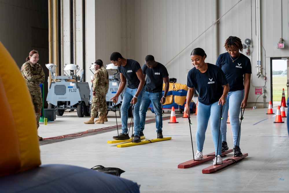 Photo of 116th Air Control Wing during morale event for National Suicide Prevention Awareness Month