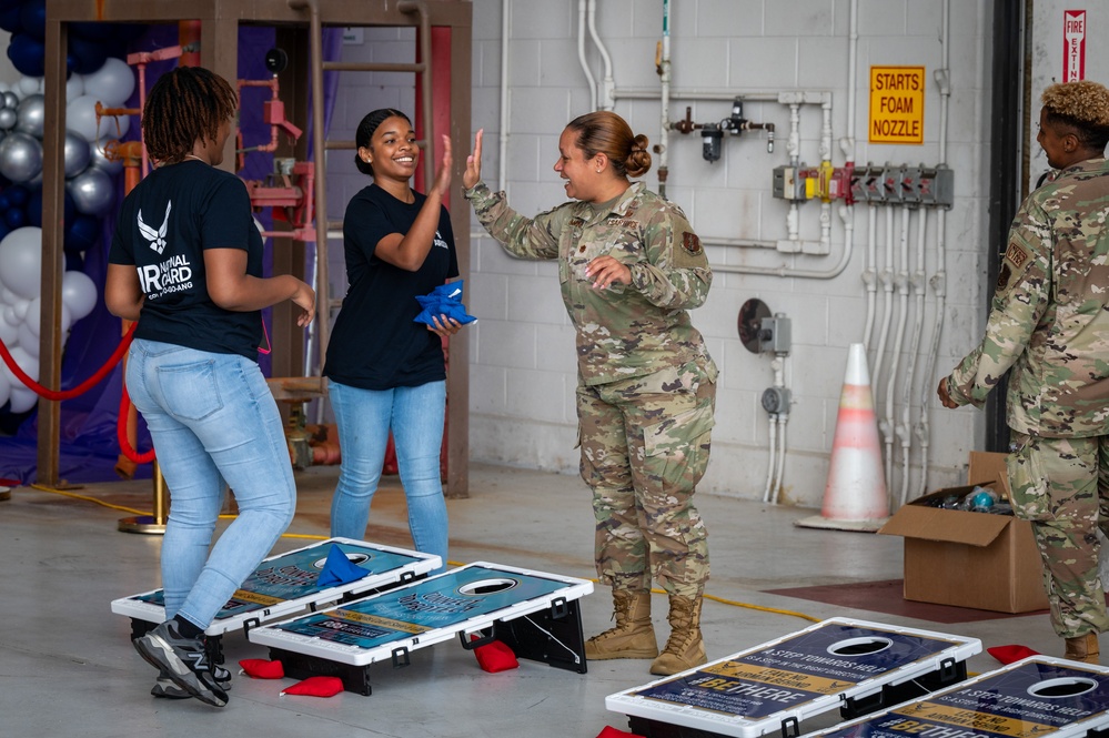 Photo of 116th Air Control Wing during morale event for National Suicide Prevention Awareness Month