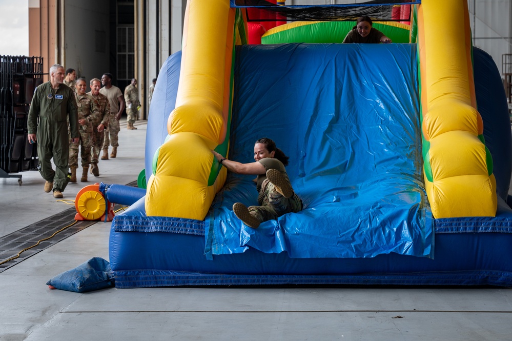 Photo of 116th Air Control Wing during morale event for National Suicide Prevention Awareness Month