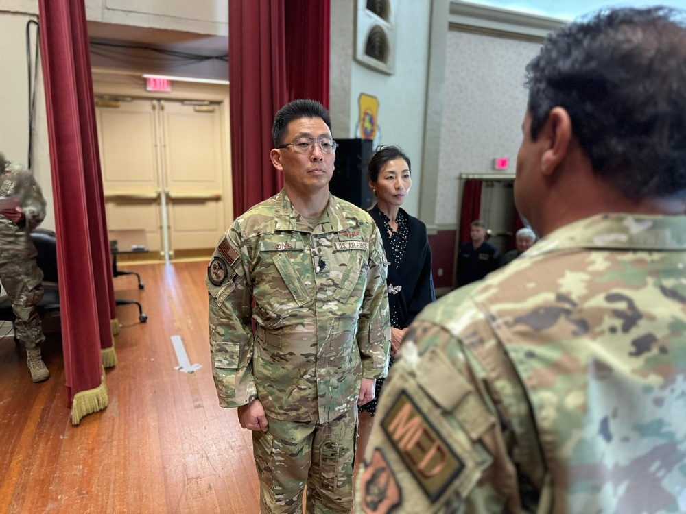 United States Air Force Colonel Joseph S. Hong assumes command of the 452nd Aeromedical Space Squadron on Saturday, September 14, 2024, March Air Reserve Base, CA.