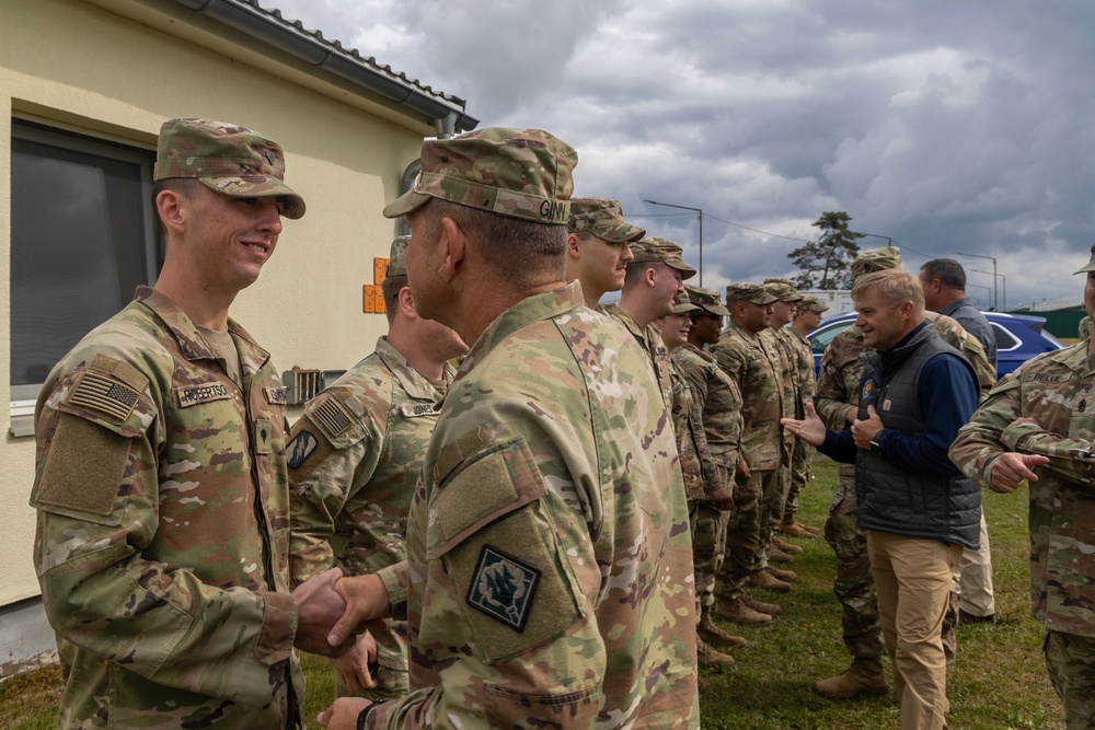 Maj. Gen. Bobby M. Ginn Jr. and delegation visit Task Force Thunder at GTA