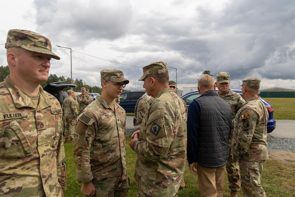 Maj. Gen. Bobby M. Ginn Jr. and delegation visit Task Force Thunder at GTA