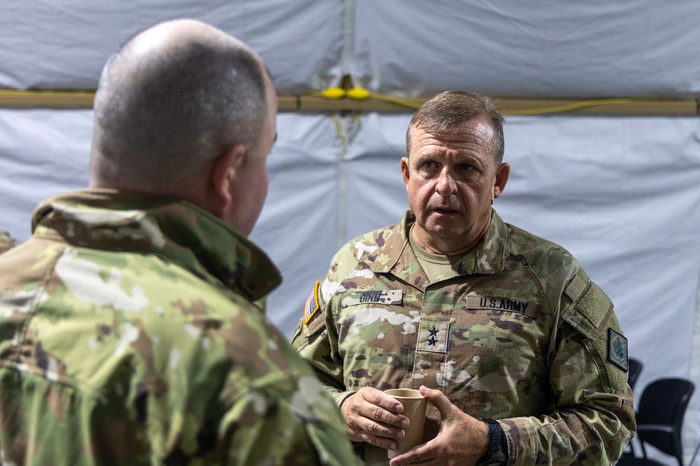 Maj. Gen. Bobby M. Ginn Jr. and delegation visit Task Force Thunder at GTA