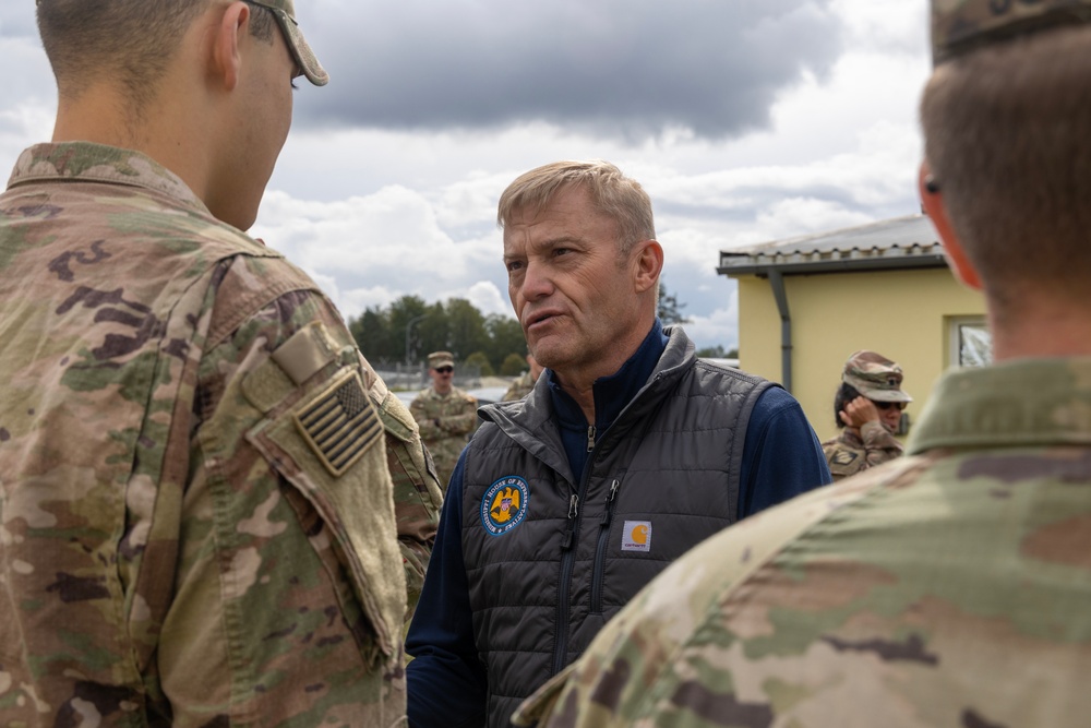 Maj. Gen. Bobby M. Ginn Jr. and delegation visit Task Force Thunder at GTA