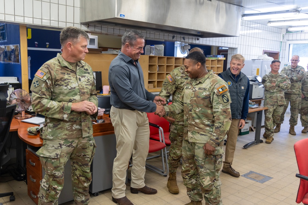 Maj. Gen. Bobby M. Ginn Jr. and delegation visit Task Force Thunder at GTA