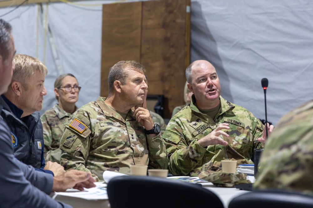 Maj. Gen. Bobby M. Ginn Jr. and delegation visit Task Force Thunder at GTA