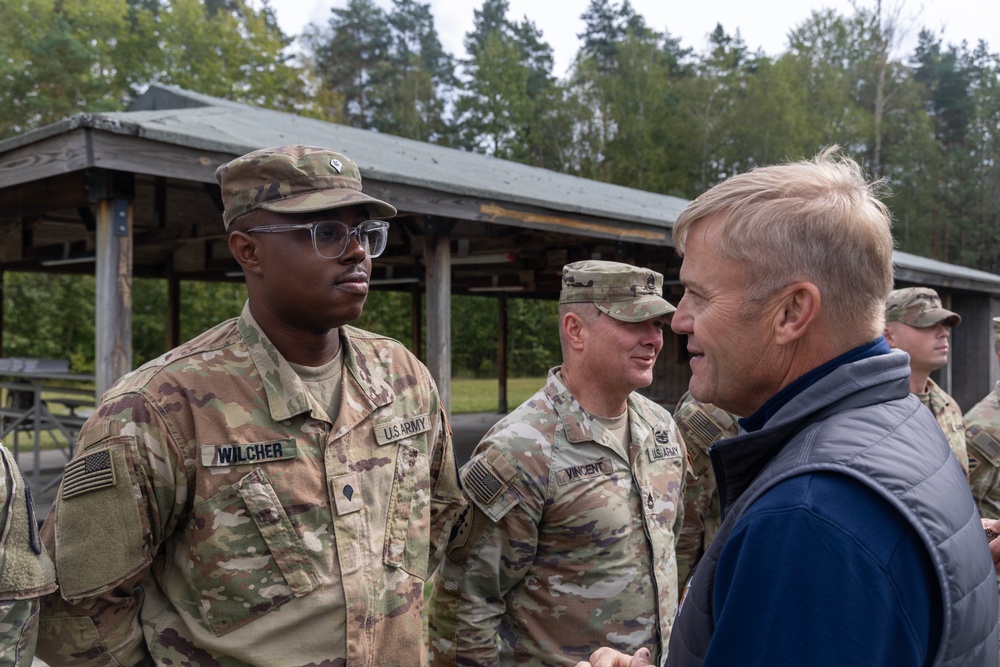 Maj. Gen. Bobby M. Ginn Jr. and delegation visit Task Force Thunder at GTA