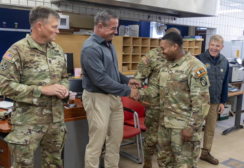 Maj. Gen. Bobby M. Ginn Jr. and delegation visit Task Force Thunder at GTA