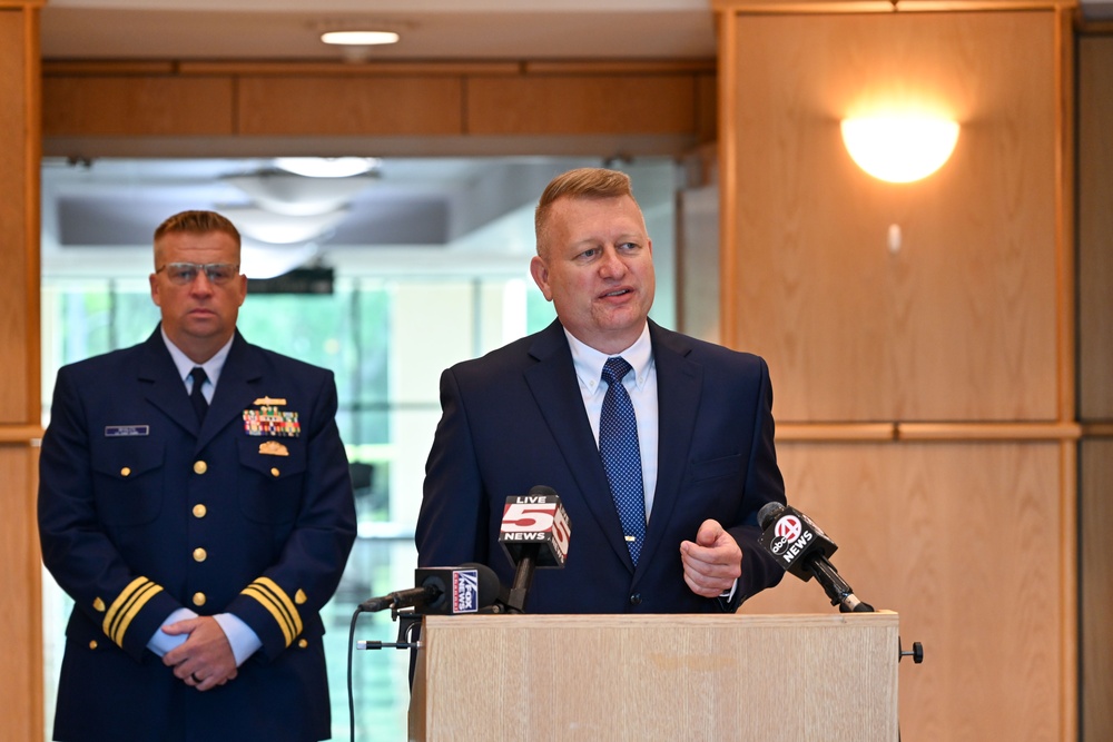 U.S. Coast Guard holds a press conference before the Marine Board of Investigation Titan submersible hearing