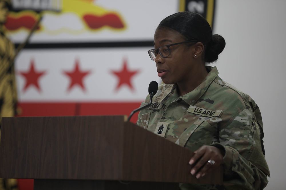 District of Columbia National Guard hosts ceremony for newly promoted Sergeant Major Marutina O. Leigh