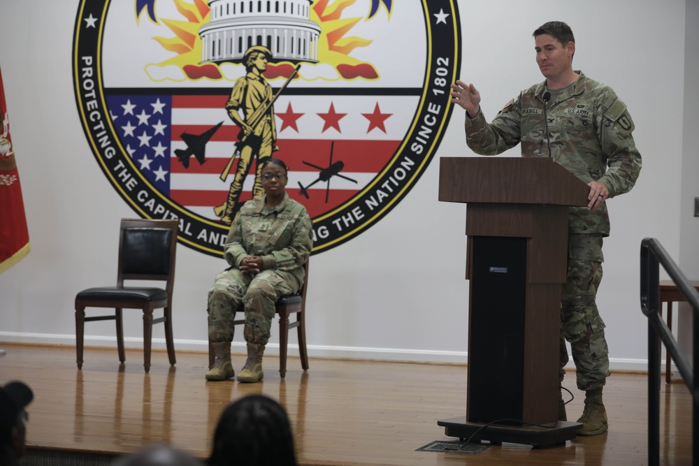 District of Columbia National Guard hosts ceremony for newly promoted Sergeant Major Marutina O. Leigh