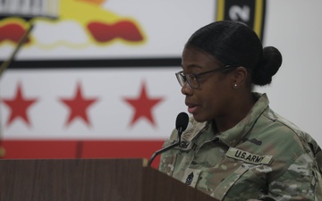 District of Columbia National Guard hosts ceremony for newly promoted Sergeant Major Marutina O. Leigh