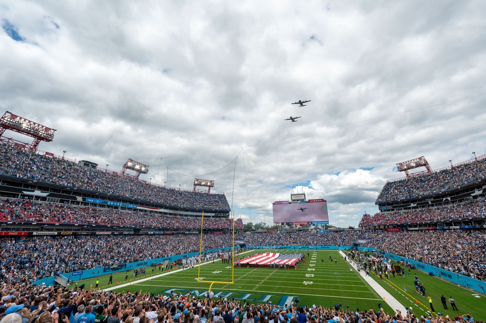 815th AS Flying Jennies fly over Titans home opener