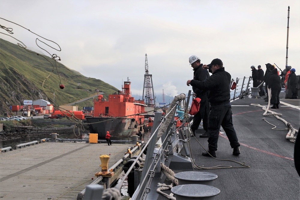 USS Sterett Moors in Dutch Harbor, AK